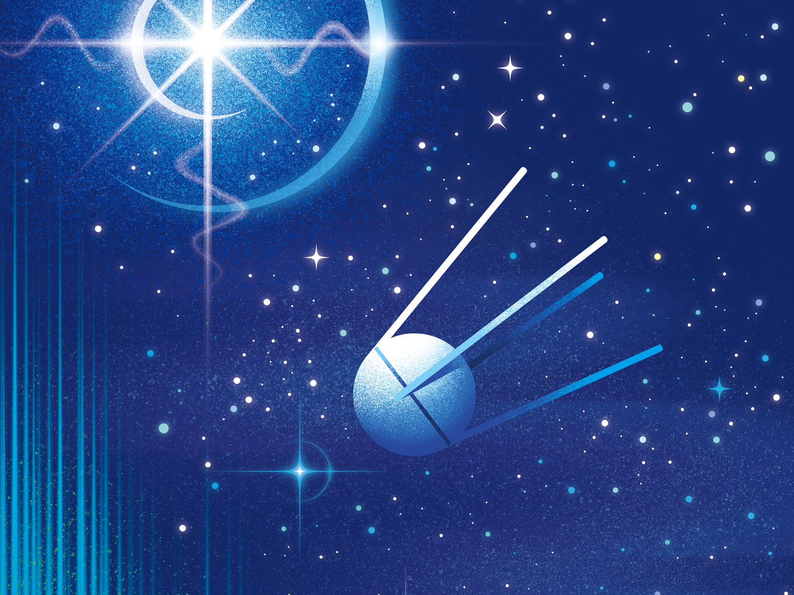 Captain Log - Entry 1: Sputnik Satellite 🛰 cosmos galaxy illustration illustrator nasa nasajpl outer space san diego satellite science fiction scifi space space agency space travel spacex sputnik stargazing stars supernova synthwave