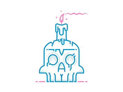 Skully (Mystic Icons 1/3) candle flat design icon iconography illustrator mystic occult san diego skull spooky