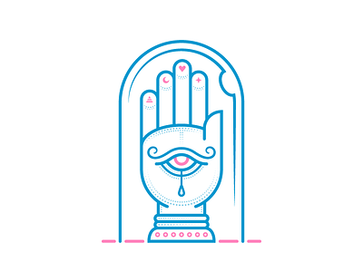 All Seeing Hand (Mystic Icons 3/3) adobe illustrator cyclops hand of fatima henna icon illustration magical mystical occult palm reading relic san diego