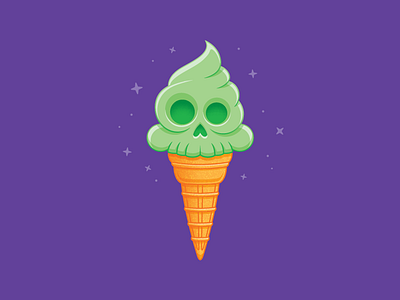 Minty Fresh To Death candy concept dessert halloween ice cream ice cream cone icon design marshmallow mint san diego skull skull art wafer cone