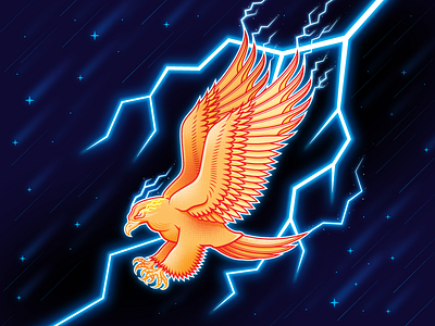 Thunderbird adobe illustrator birds of prey fantastic beasts lightning magic magical mythical san diego thunder thunderbird thunderstorm vector