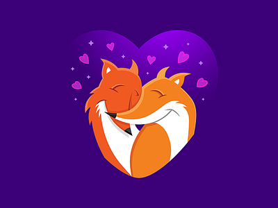 For Fox Sake adobe illustrator animal art fox foxes foxy illustration love san diego snuggle valentine valentines day vector