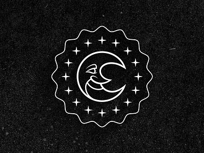 Crescent Moon Icon black and white crescent flat design icon design luna magical moon mystical occult san diego starlight stars