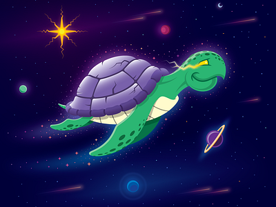 Space Turtle by Jarod Octon on Dribbble