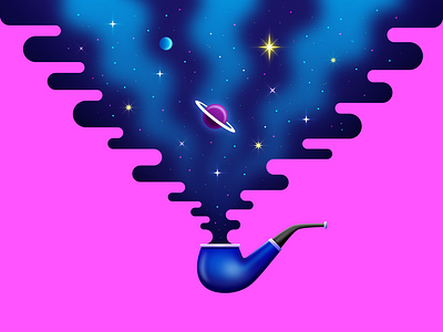 Cosmic Smoke carl sagan cosmic cosmos galaxy illustration illustrator interstellar occult outer space pipe san diego space
