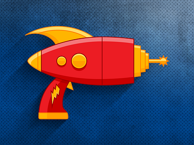 The Flash Ray astro blaster gun icon laser pew pew ray gun retro san diego sci fi science fiction vector weapon