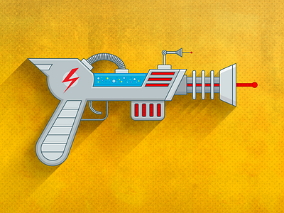 The Thunderbolt ⚡️ adobe astro blaster design flat futuristic icon illustration pew ray gun retro san diego weapon