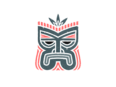 Tiki Mask 3 badge hawaii icon illustration island mask mid century retro san diego tiki tribal vintage