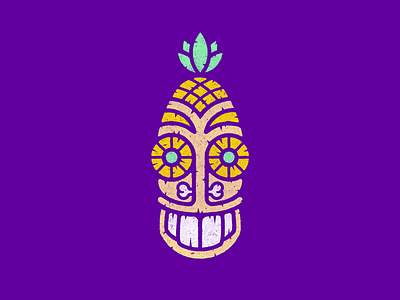 Pineapple Tiki Mask Dribbble hawaii icon illustration mask mid century pineapple retro san diego tiki tribe tropical vintage