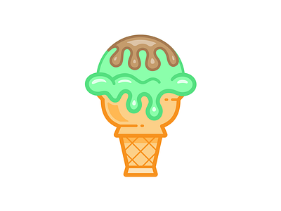 Ice Cream Cone design dessert food ice cream icon icon design illustration illustrator logo mint san diego u.i.