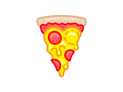 Pizza Icon cheese dinner food icon iconography illustration illustrator logo pepperoni pizza san diego vector