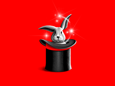 Voilà bunny houdini icon illustration logo magic magical magician occult rabbit san diego top hat
