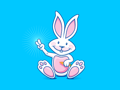 Peace Bun bunny carrot cartoon character easter freelance illustration illustrator pop rabbit san diego vector