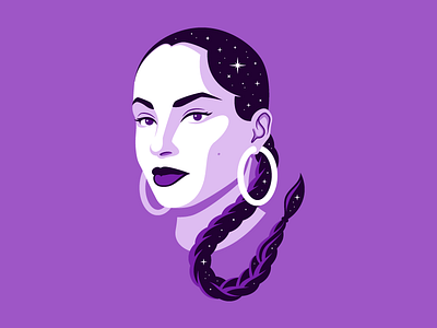 Sade a wrinkle in time adobe illustrator cosmic freelance artist illustration monochromatic pin up portrait sade sade adu san diego vector