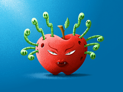 Medusa Manzana 🍎 apple freelance fruit horror icon illustration illustrator medusa painting photoshop san diego worms