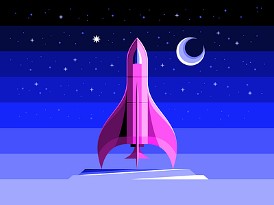Geometric Space Vibes 🚀 aerospace blast off cosmos illustrator nasa outer space rocket space shuttle space travel spaceship spacex vector illustration