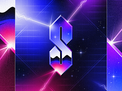 ✨ CHROME EDITION ✨ adobe illustrator cosmic cyber punk design icon illustration illustrator lasers letter letter s lettering logo neon outer space retro retrowave san diego stussy synthwave vector