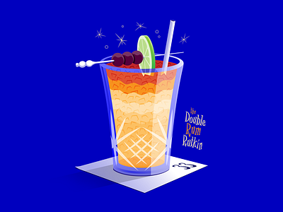 The Double Rum Rutkin 🍹 adobe illustrator club 33 cocktail cocktails disney disney world disneyland drink foodie icon illustration illustrator mid century recipe restaurant retro rum san diego tiki vector