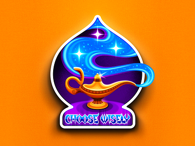 Magic Lamp 🧞‍♂️ adobe illustrator aladdin badge branding design disney disneyland fantasy genie icon icon design illustration illustrator logo magic magical occult san diego typography vector