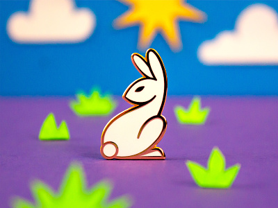 Rabbit Lapel Pin animals bunnies bunny design hare icon icon design iconography illustration lapel pin magic magical occult pin pins product design rabbit rabbits retro san diego