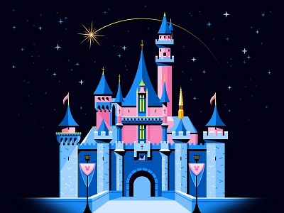 Sleeping Beauty's Castle 🏰 adobe illustrator anaheim castle club 33 disney disneyland icon illustration illustrator magic medieval mickey mickey mouse princess san diego shooting star sleeping beauty stamp vector walt disney