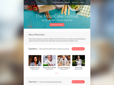 Mooncake Landing Page Concept event food interaction design uiux