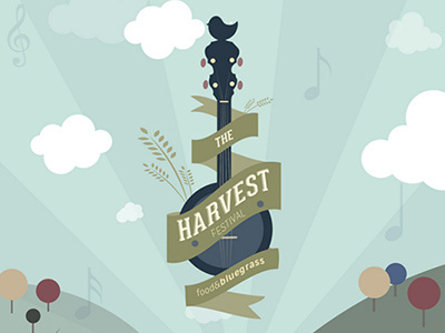The Harvest Music Festival brand harvest modern music festival sustainability typography vector