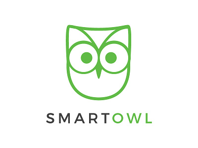 Logo animal big cute eyes owl smart web
