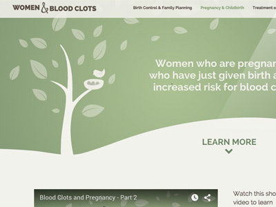 Women & Blood Clots illustration birds blood clots green illustration leaf leaves tree white women