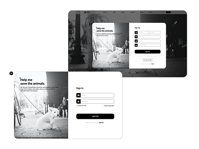 Daily UI #001 - Sign Up - PC animal app dailyui design form login mobile modal pc popup product signin signup snimalwelfare ui uichallenge uiux volunteer web