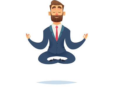 Businessman meditates