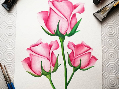 Watercolor roses art arteza illustration roses watercolor