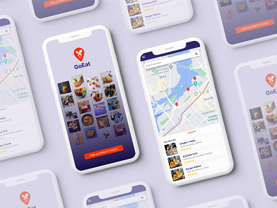 Food Finder Mobile App Design food app food delivery mobile app mobile app design violet design
