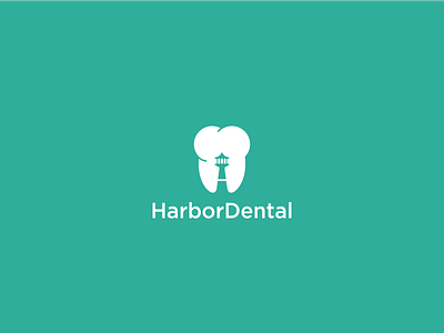 Logo Design for Harbor Dental dental harbor icon lighthouse logo mercusuar negative space teeth tooth