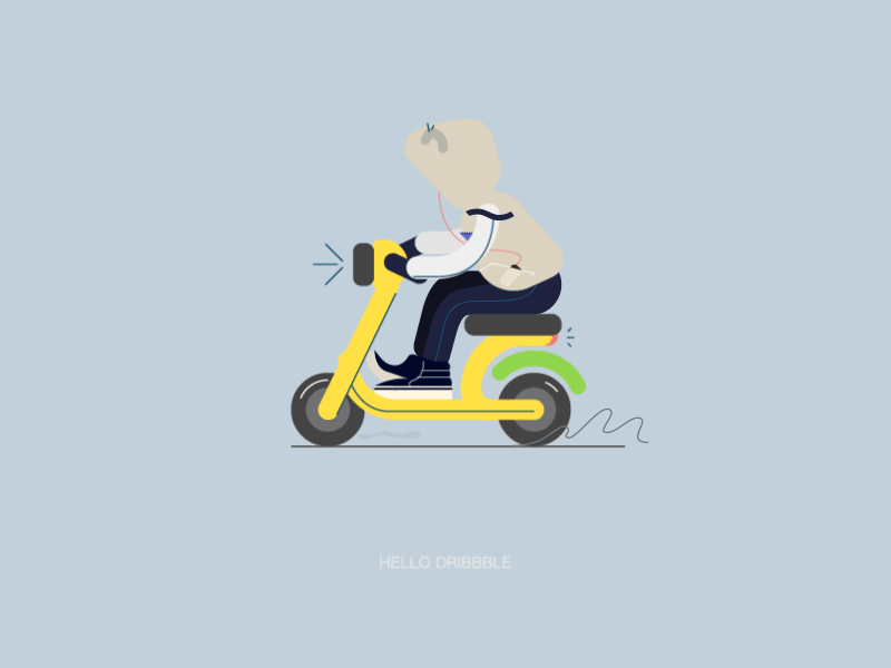 Hi dribbble，I'm coming~ animation design electromobile first illustration