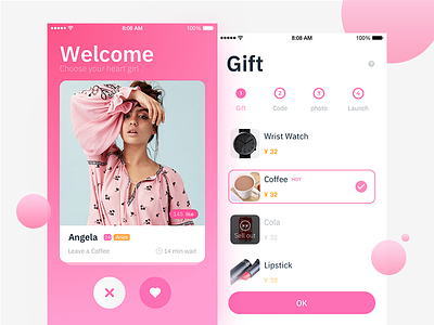 Make friends app app friends gift love pink ui ux