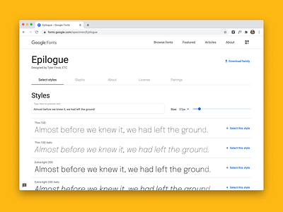 Epilogue is now on Google Fonts