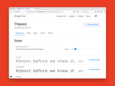 Trispace is now on Google Fonts