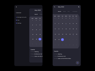 Calendar App design productivity ui