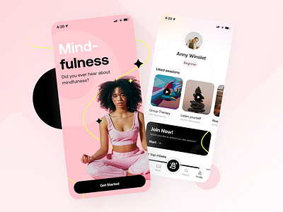 Concept: Mindfulness App app app design clean design fitness fitness app mindfulness sport ui ux weekly yoga yoga app