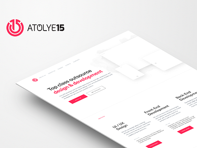 New Atolye15.com agency clean interface layout minimal outsource simple ui ux