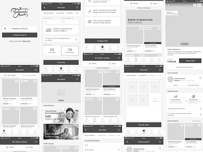 TutumluAnne Mobile Wireframe app design mobile ui ux wireframe