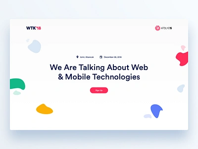 WTK18 Conference Landing Page badge clean conference design event flags illustration izmir landing page minimal ui ux wtk18