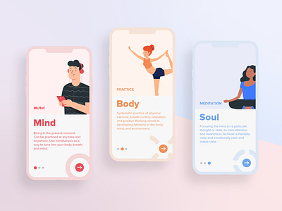 Mindful Yoga App app application design mobile product screen showcase ui user interface ux welcome yoga