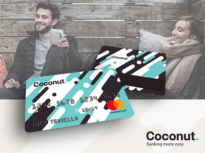 Coconut Card Mockup Dribble banking card coconut credit debit design modern technology vivid