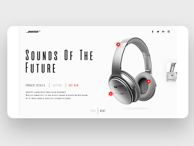 Product showcase UI for Headphones e commerce minimal product shoes showcase ui user interface web web design webdesign