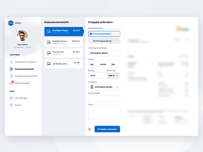 Automated Accounting with CANDIS clean interface dashboad design saas ui ux