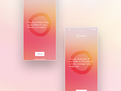 Helsie iOS Onboarding app colors design frish health helsie intro ios launch mind mindful mindfulness munich name onboarding splash typography ui ux yung