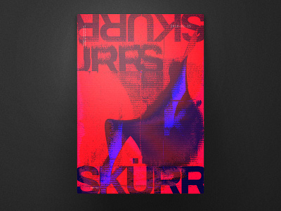 Typography Poster Skürr Skürr abstract art arts artsy blue colors design flashing frish glitch munich noise poster random red skürr typography warp yung