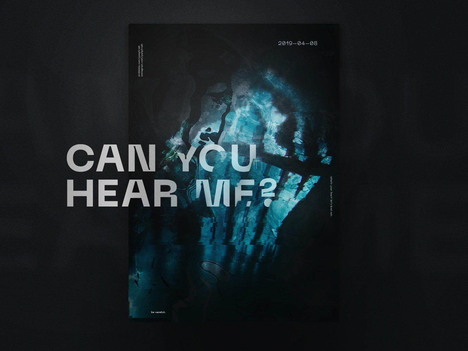 Can You Hear Me? art baugasm blue contest design entry font frish light machina munich neue noise pangram poster scary spooky typeface typography yung